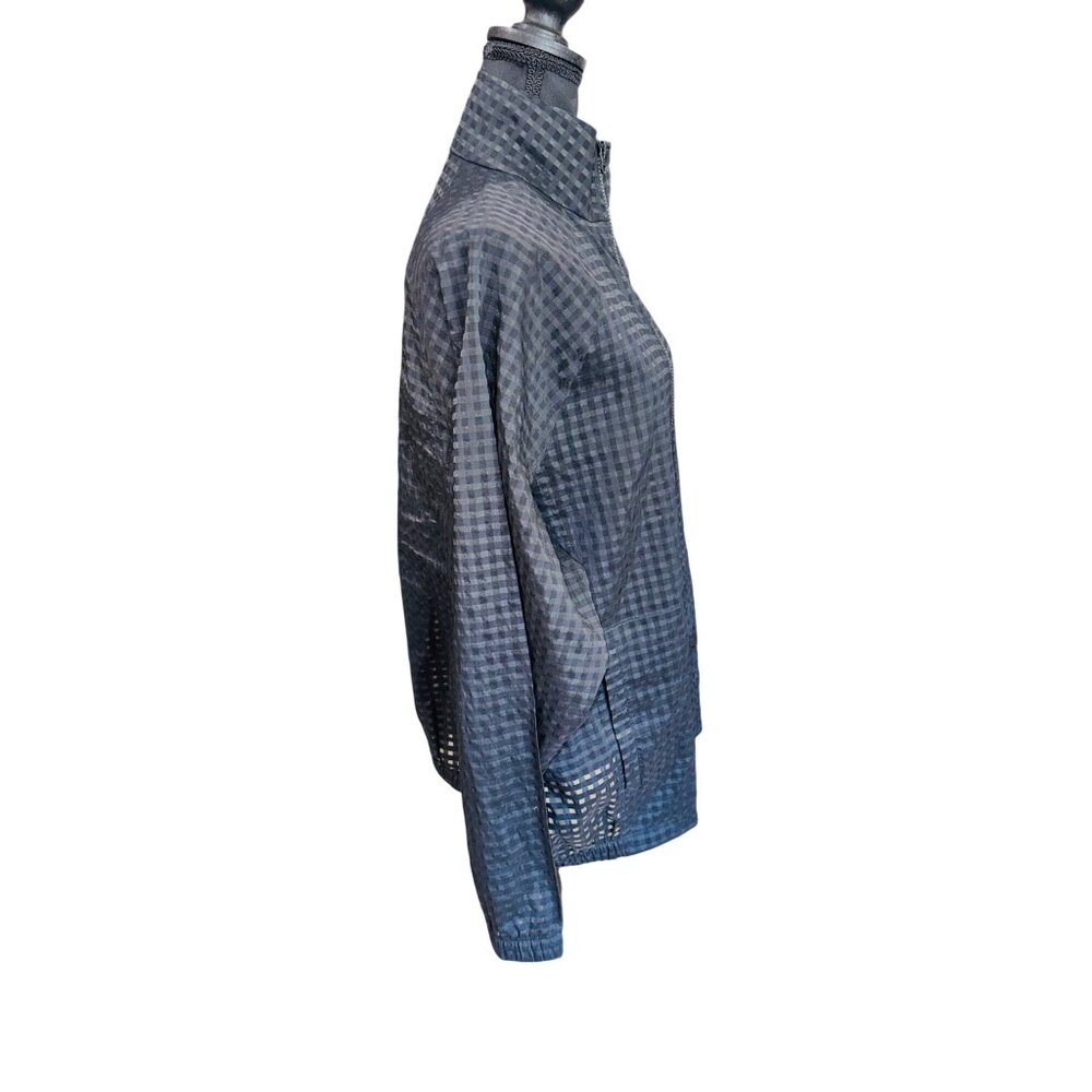 Fabletics Cleo Black Checkered Lightweight Full-Zip Jacket Womens L Workout Gym - Picture 4 of 12